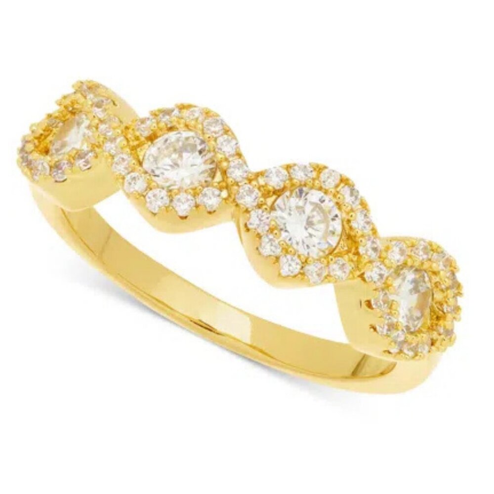 CHARTER CLUB Gold-tone Cubic Zirconia Twist Ring Size 11